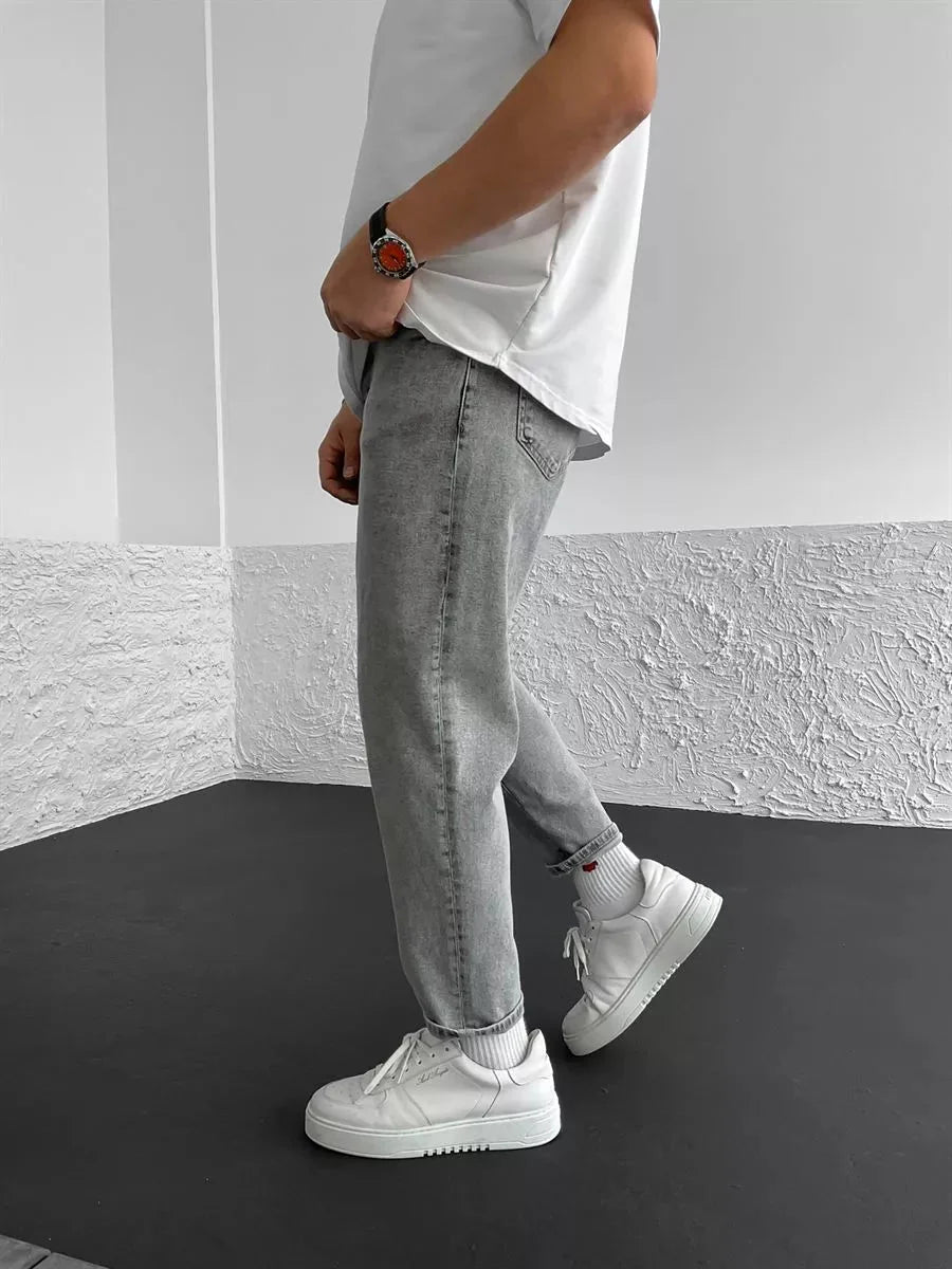 Hell Grau Boyfriend Jeans BB6307 – von Baggymann | Streetwear für Damen & Herren