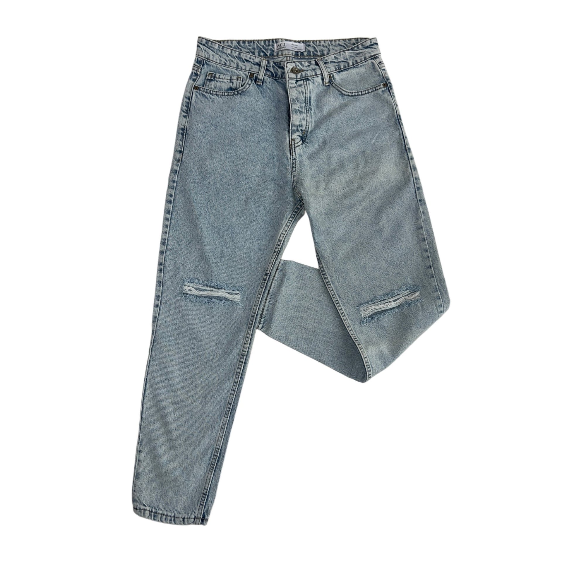 Ice Blue Ripped Jeans BB6281 – von Baggymann | Streetwear für Damen & Herren