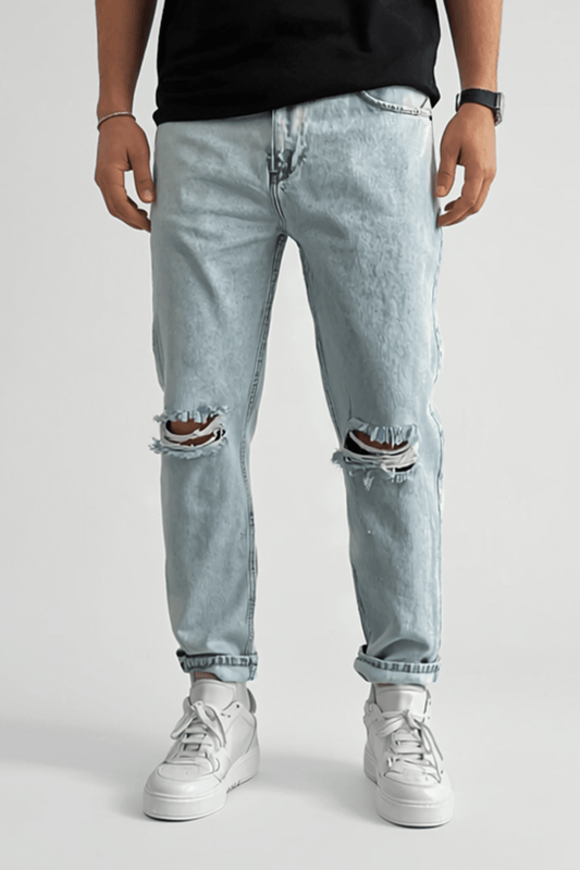 Ice Blue Ripped Jeans BB6281 – von Baggymann | Streetwear für Damen & Herren