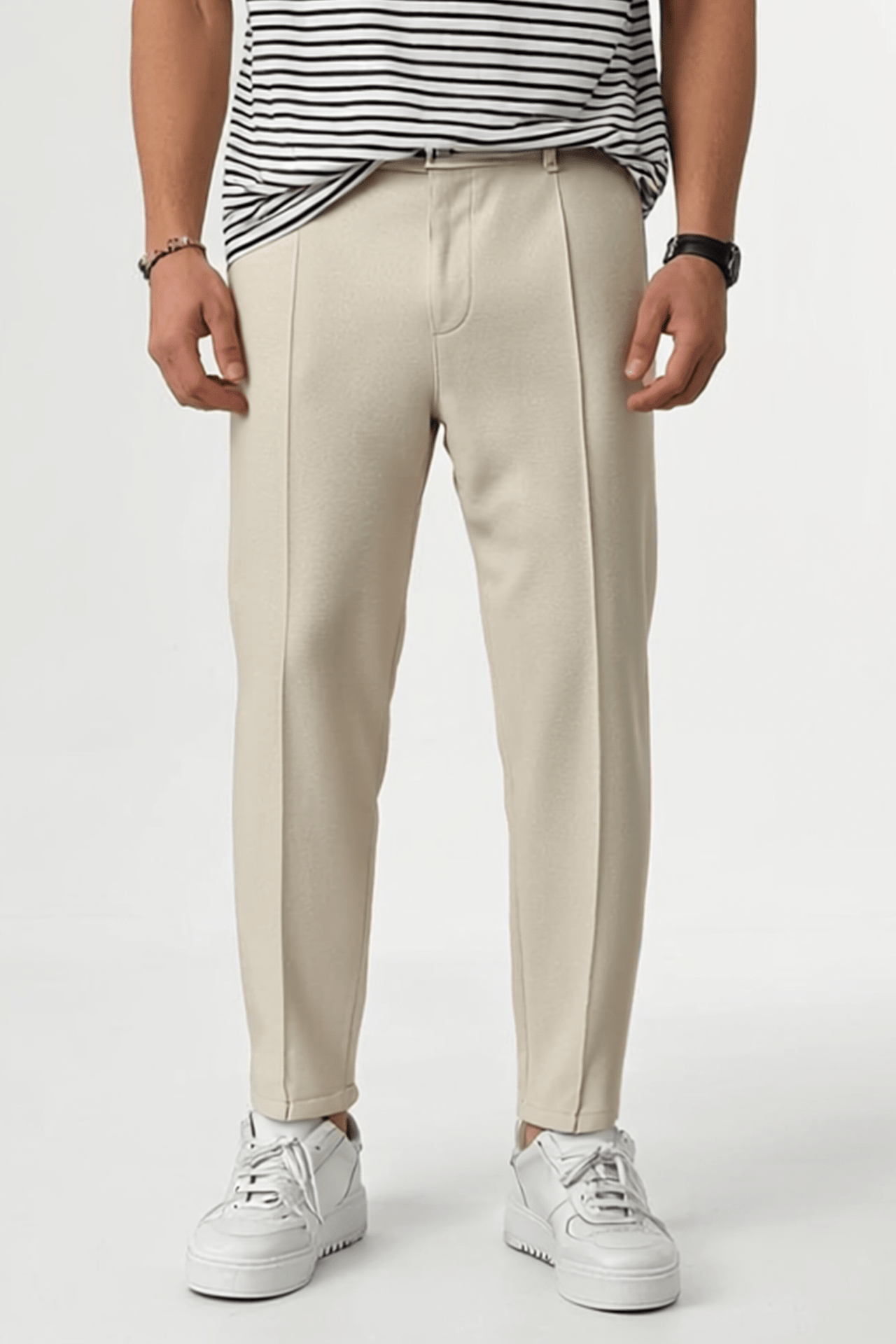 Jogger Hose Beige Waffelstoff BB7549 – von Baggymann | Streetwear für Damen & Herren