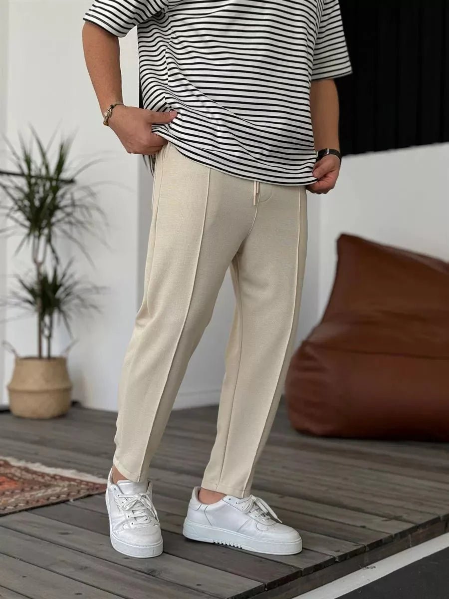 Jogger Hose Beige Waffelstoff BB7549 – von Baggymann | Streetwear für Damen & Herren