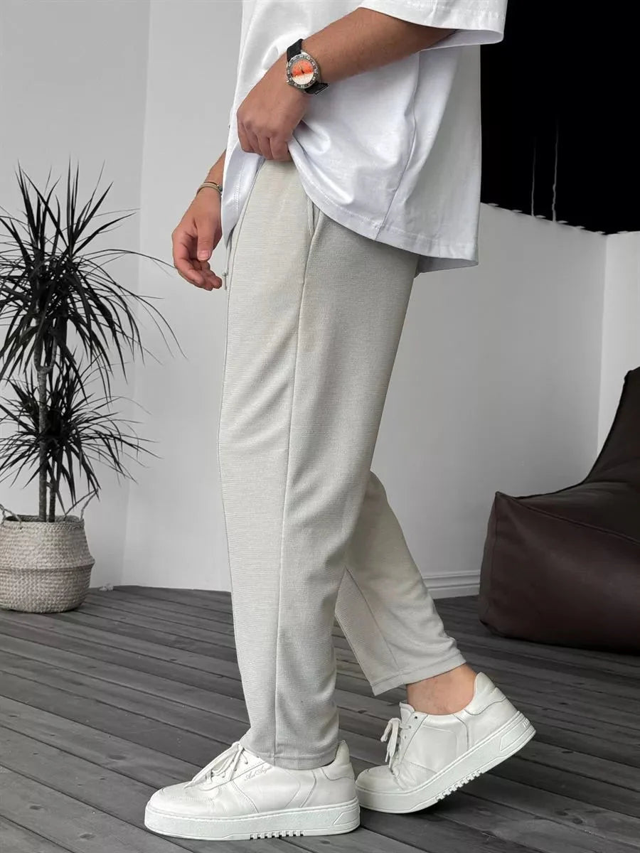 Jogger Hose Grau Waffelstoff BB7549 – von Baggymann | Streetwear für Damen & Herren