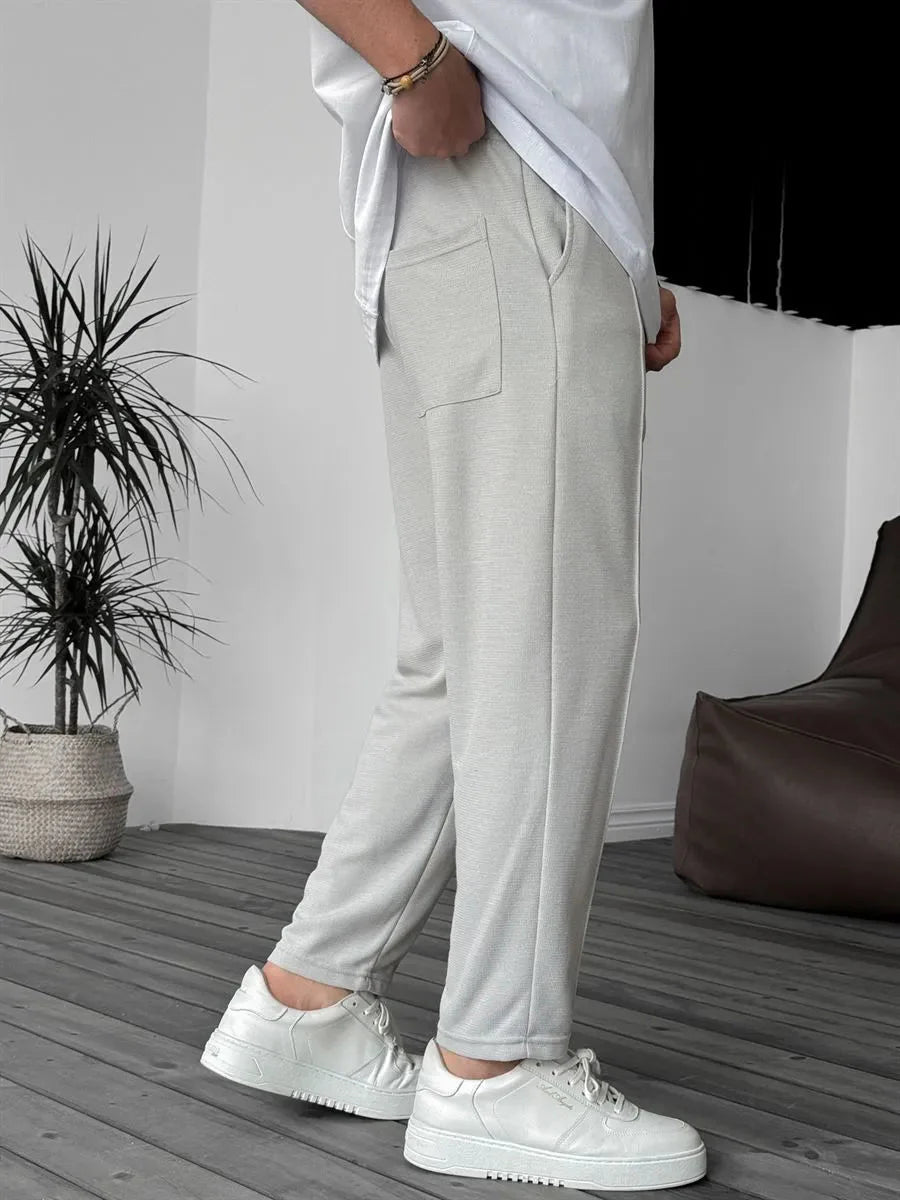 Jogger Hose Grau Waffelstoff BB7549 – von Baggymann | Streetwear für Damen & Herren