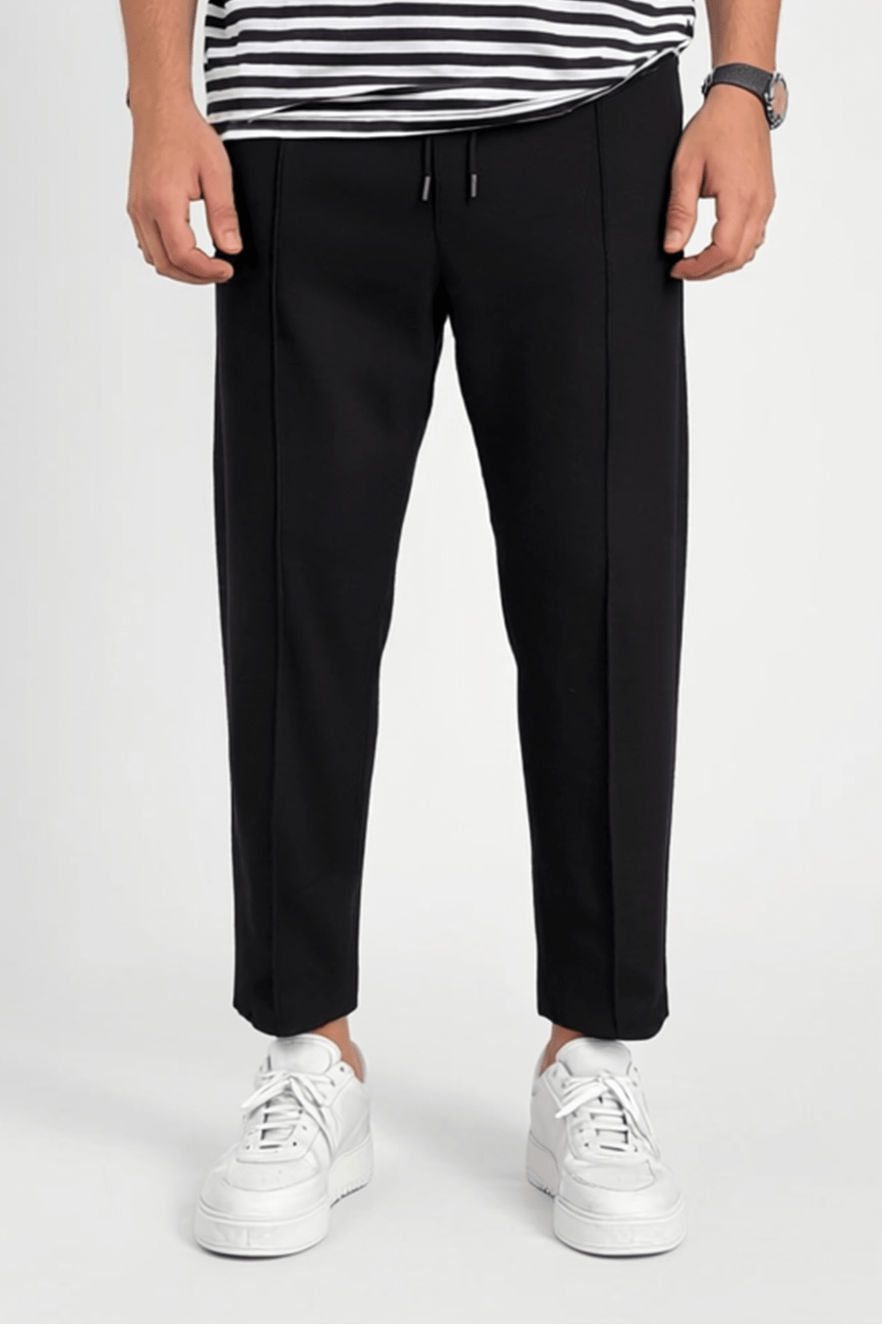 Jogger Hose Schwarz Waffelstoff BB7549 – von Baggymann | Streetwear für Damen & Herren