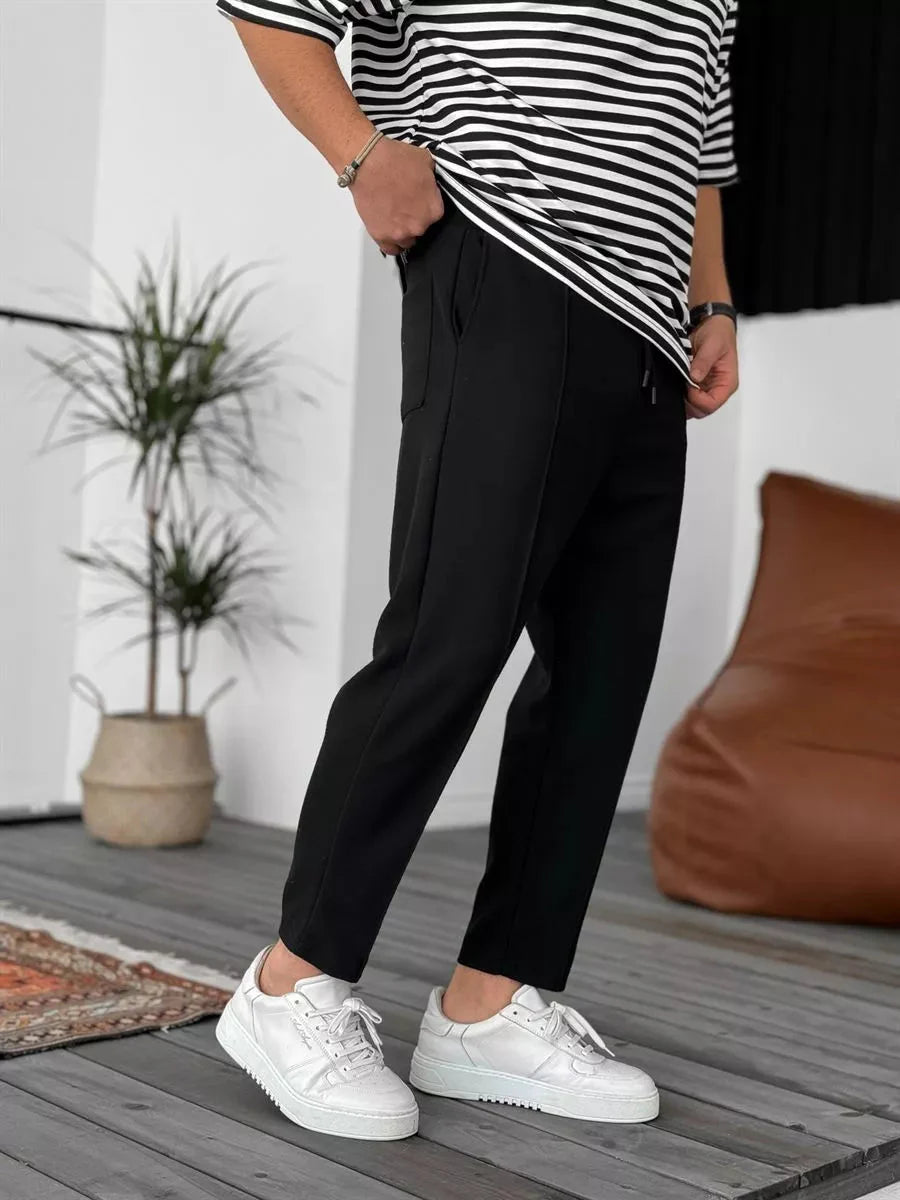 Jogger Hose Schwarz Waffelstoff BB7549 – von Baggymann | Streetwear für Damen & Herren