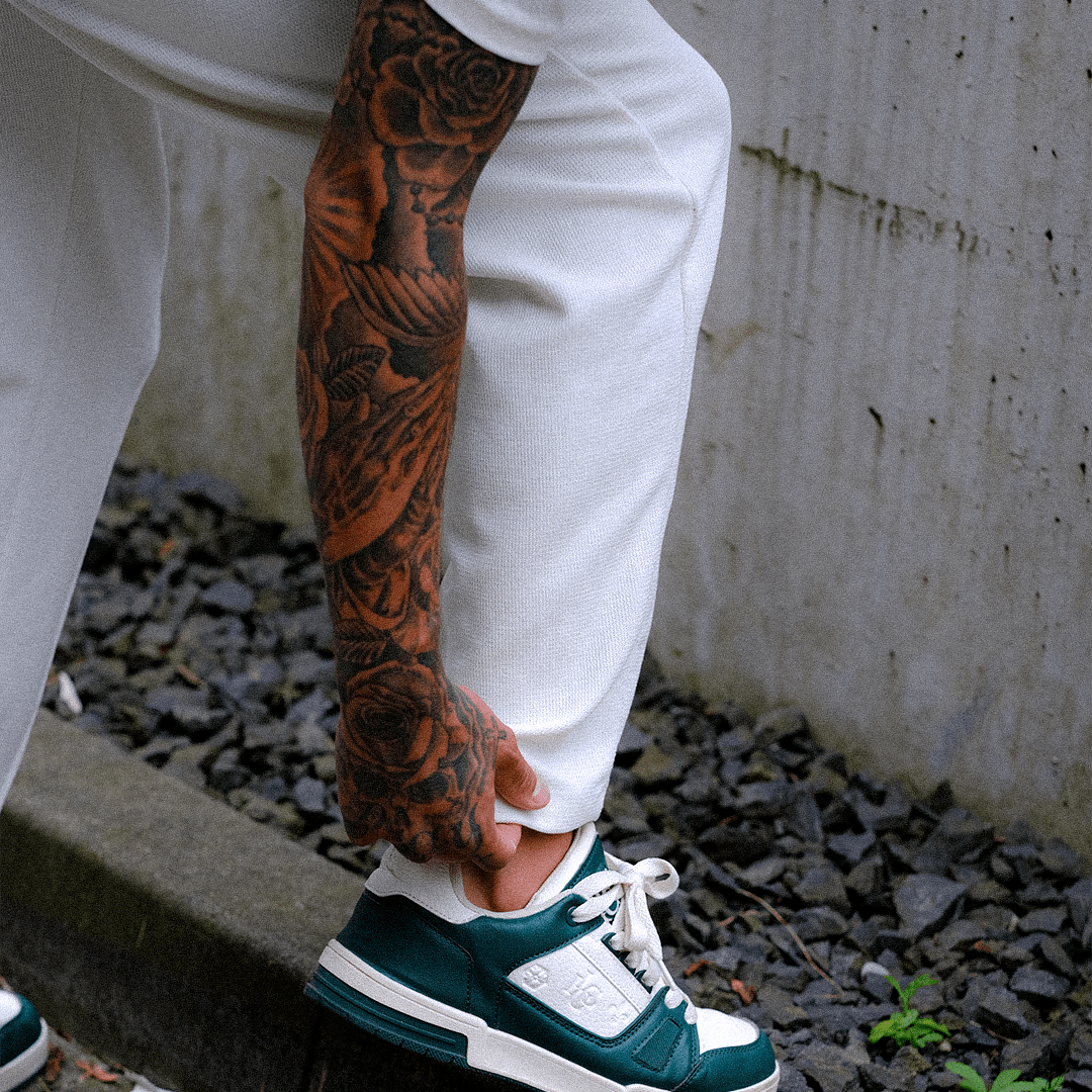 Jogger Hose Weiß Waffelstoff BB7549 – von Baggymann | Streetwear für Damen & Herren