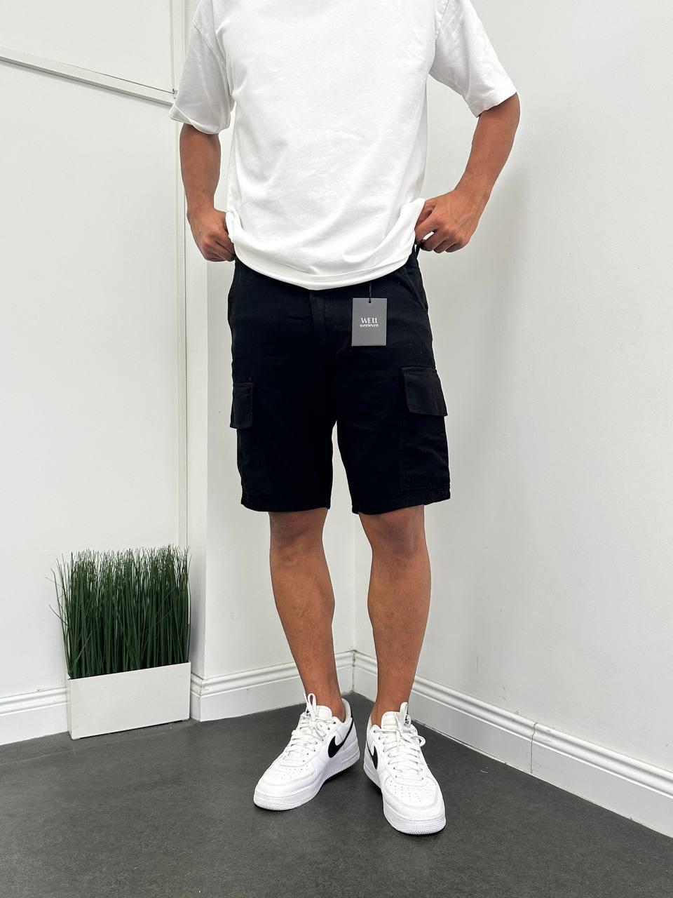 Schwarz Short Cargohose BB5555 – von Baggymann | Streetwear für Damen & Herren