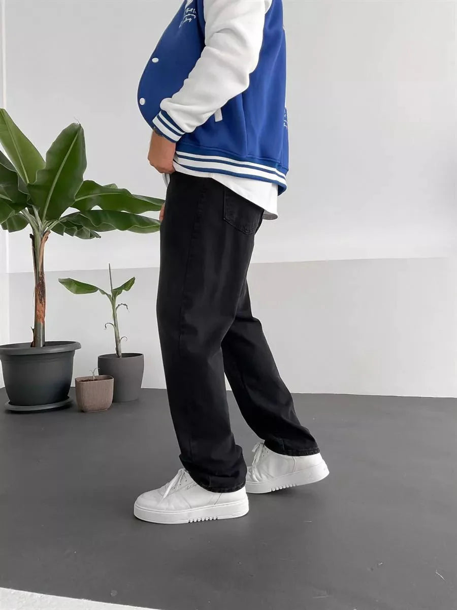 Schwarz Washed Baggy Jeans BB5717 – von Baggymann | Streetwear für Damen & Herren