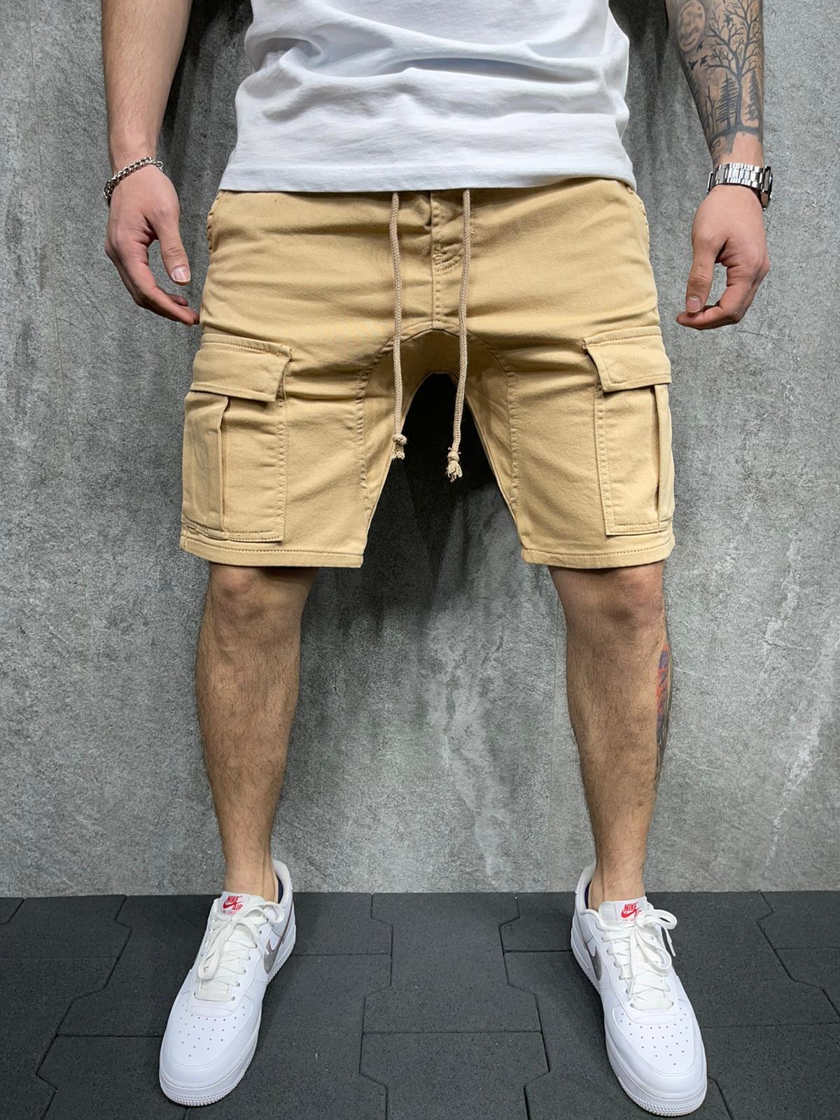 Sneakerjeans Beige Cargo Short AD112