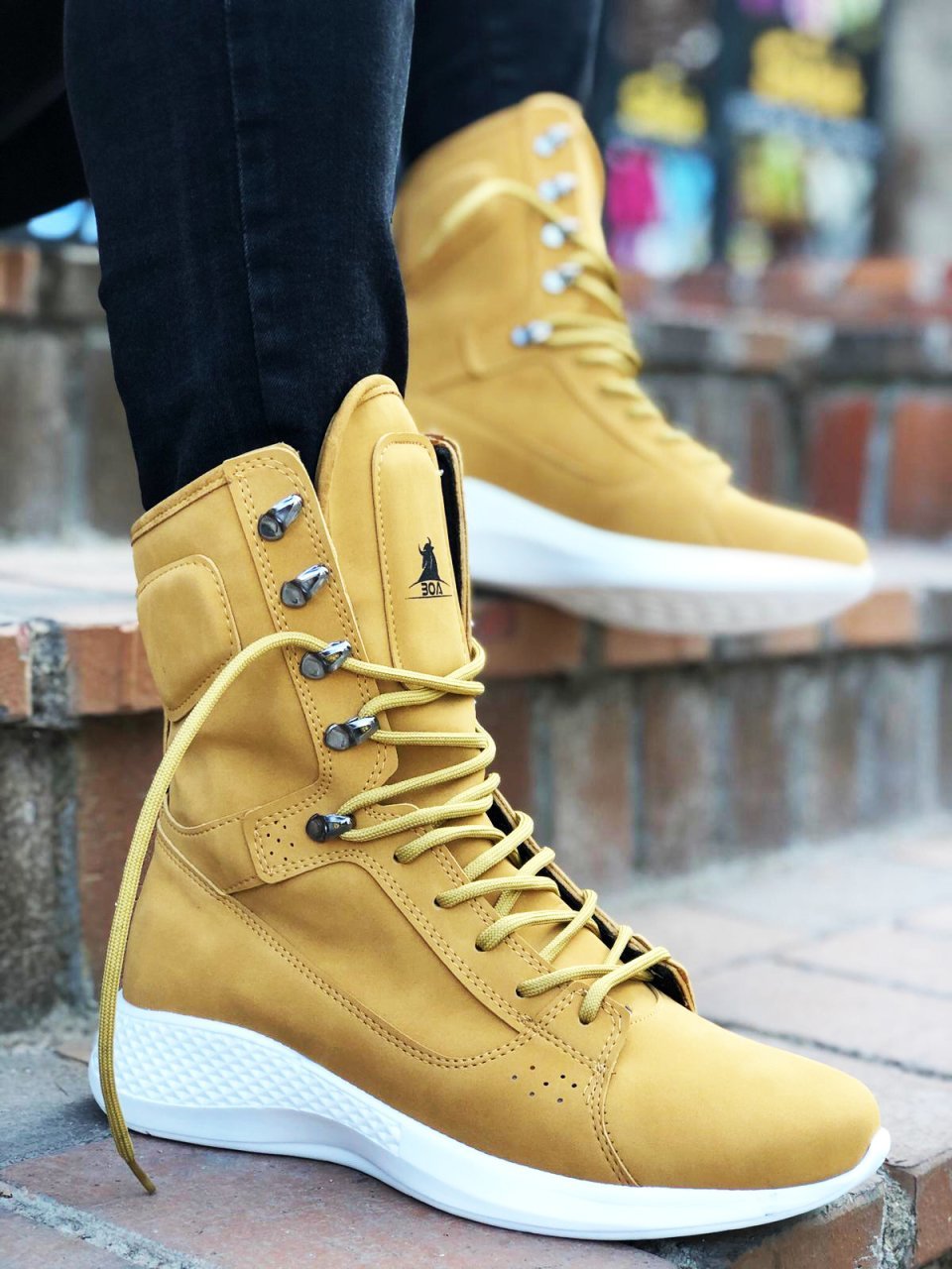Sneakerjeans Beige Combat Military Boots UW7 - Sneakerjeans
