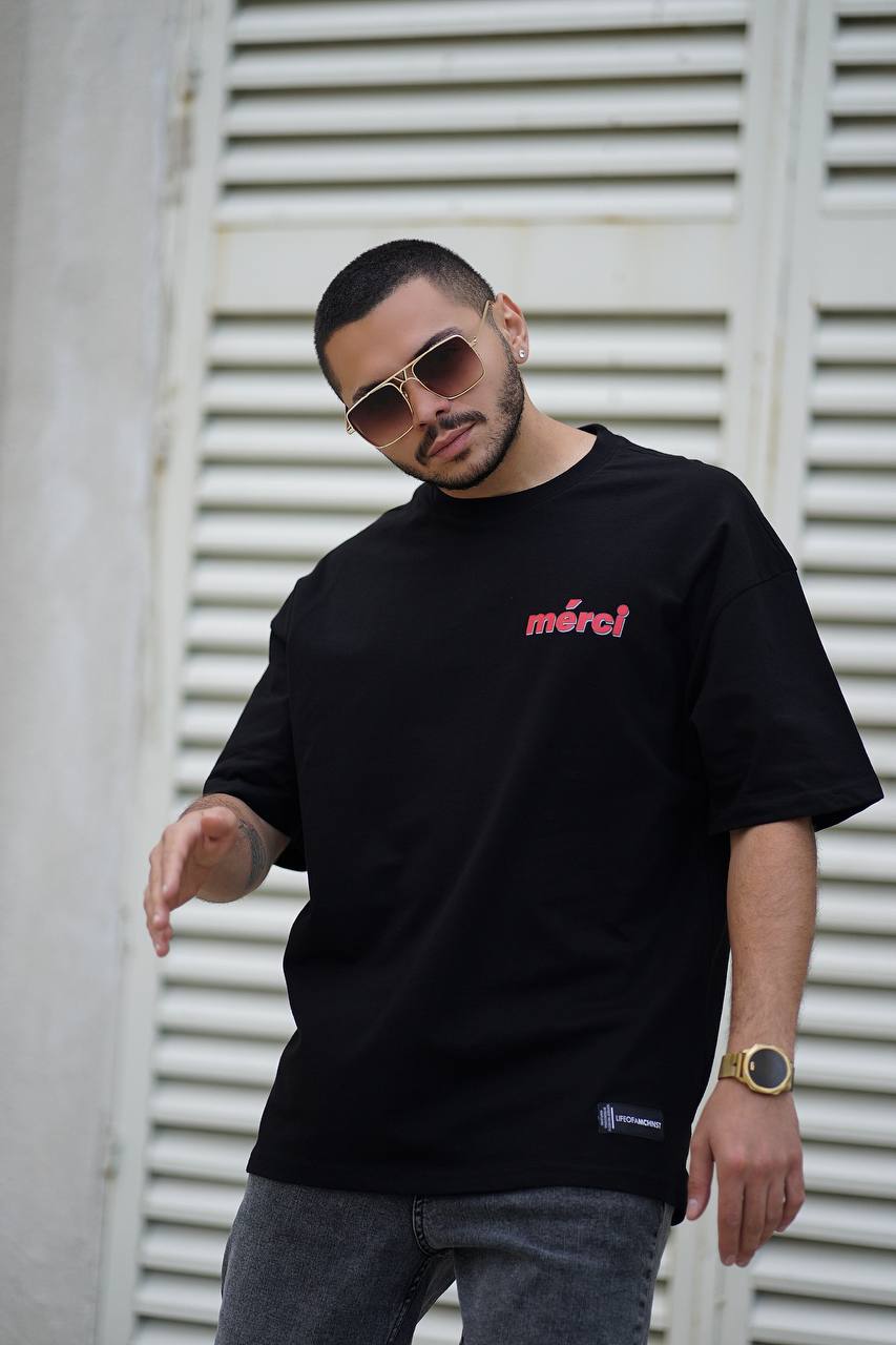 Sneakerjeans Black Merci Oversize T-Shirt ES82