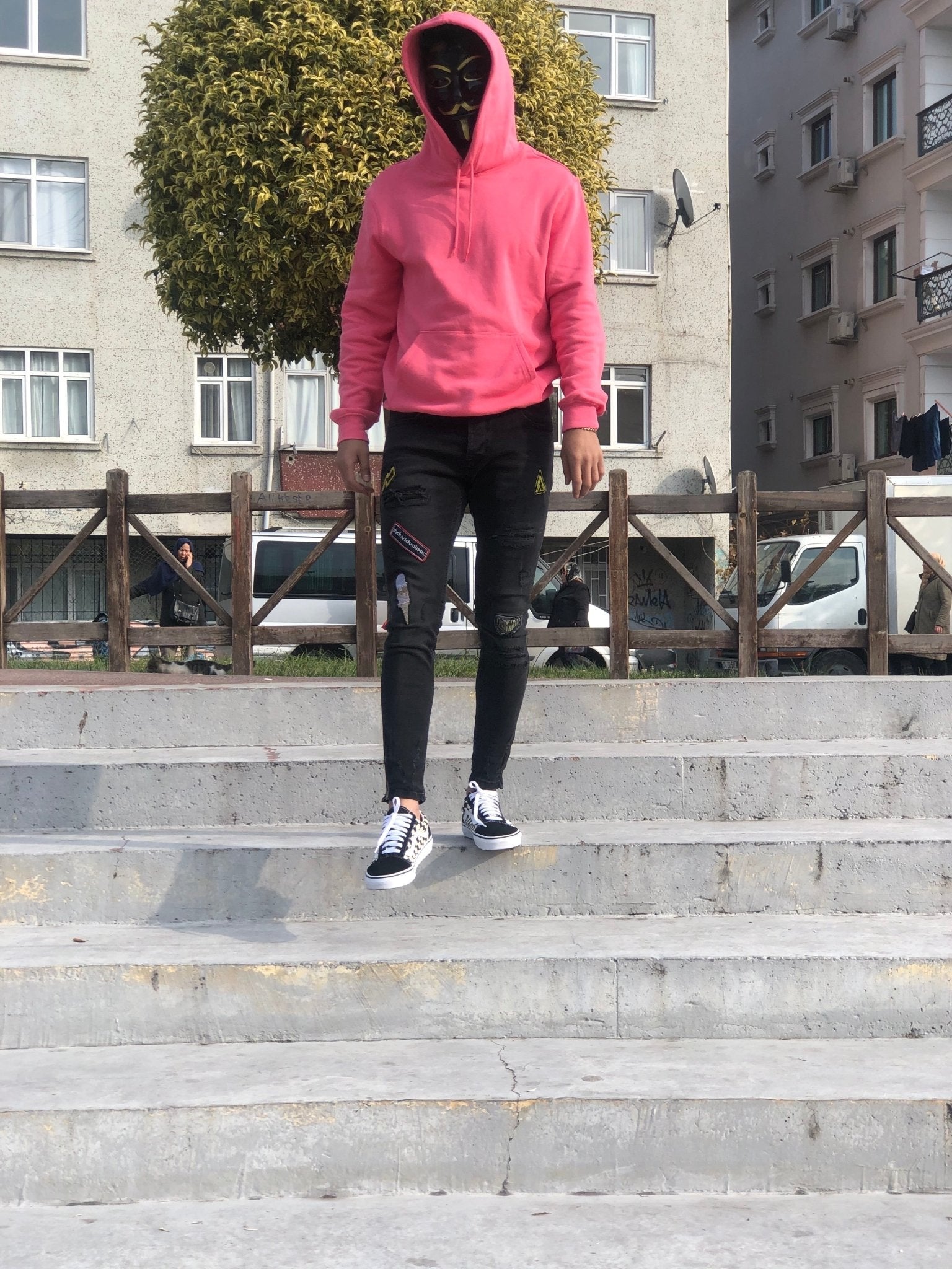 Sneakerjeans - Black Patched & Ripped Skinny Jeans A241 - Sneakerjeans