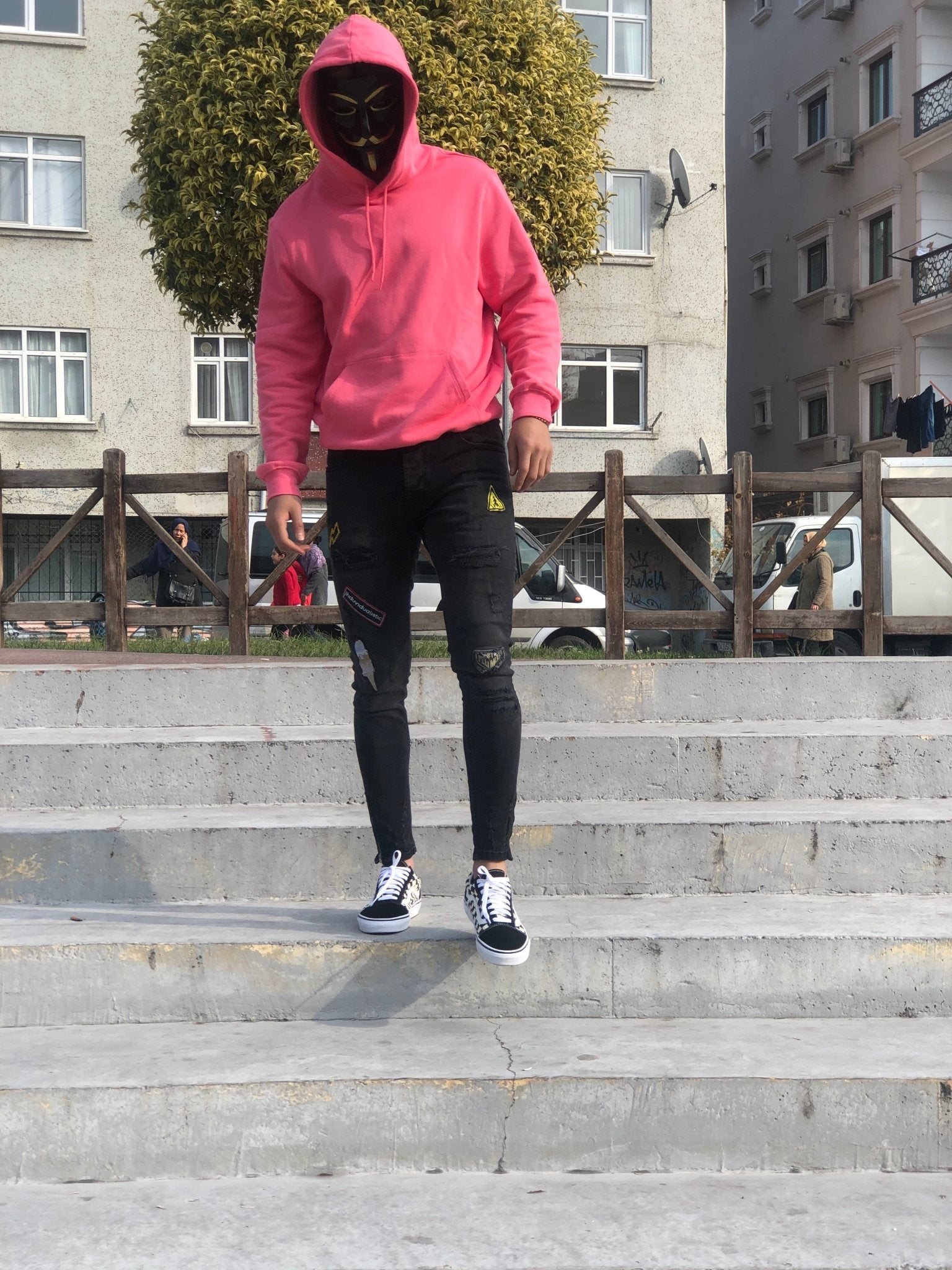 Sneakerjeans - Black Patched & Ripped Skinny Jeans A241 - Sneakerjeans