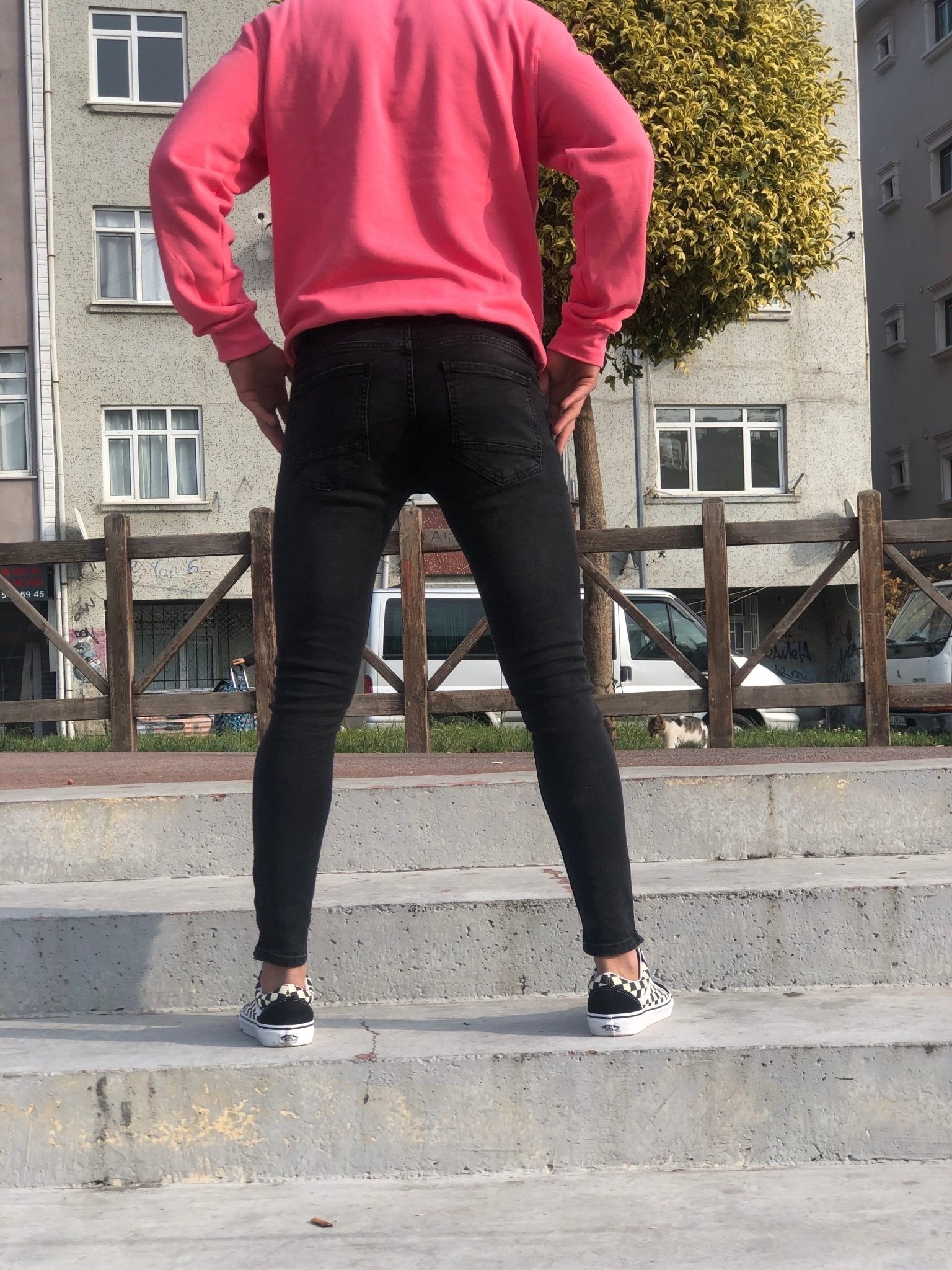Sneakerjeans - Black Patched & Ripped Skinny Jeans A241 - Sneakerjeans