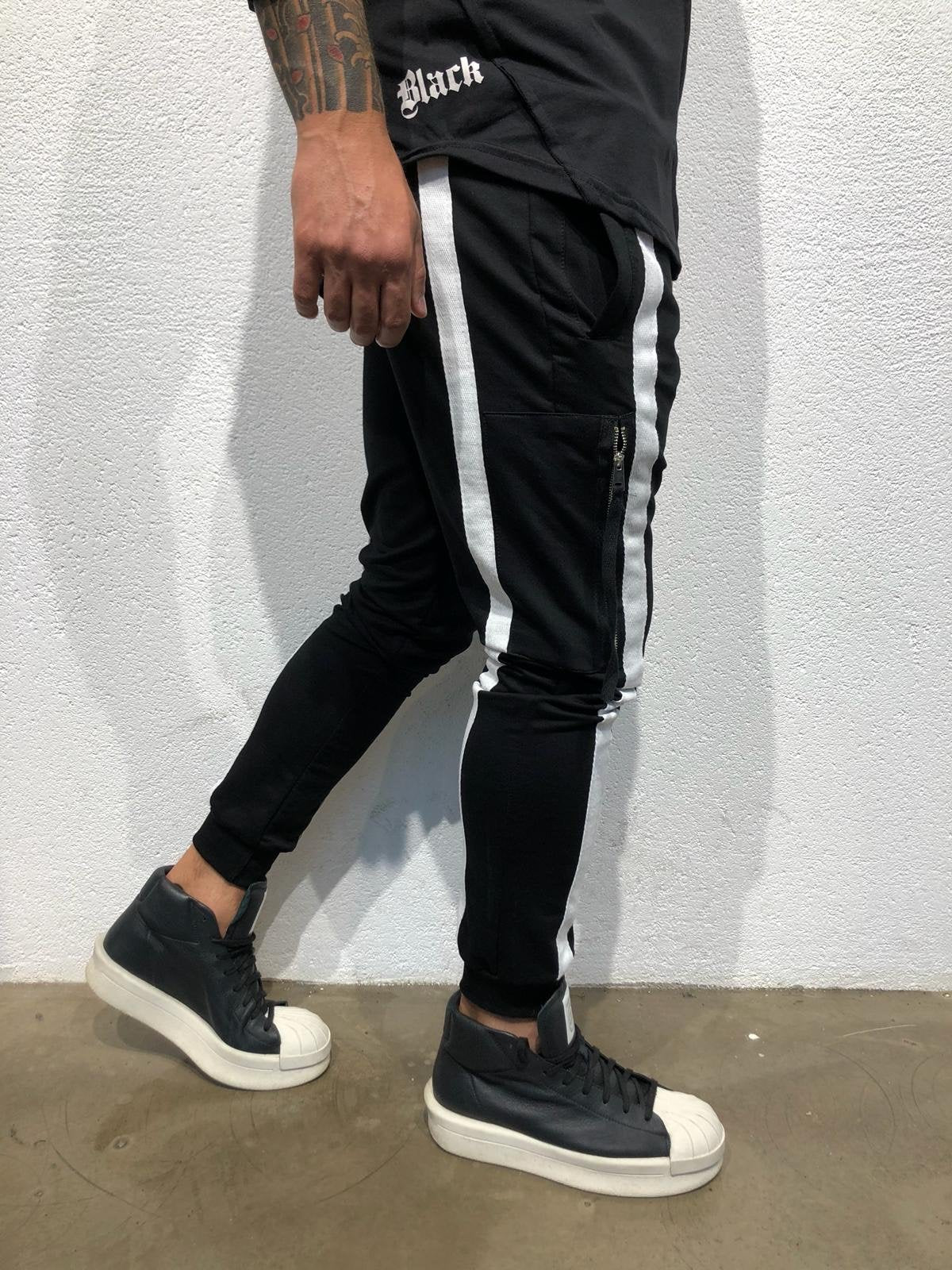 Sneakerjeans - Black Striped Jogger Pant B303 Joggers - Sneakerjeans