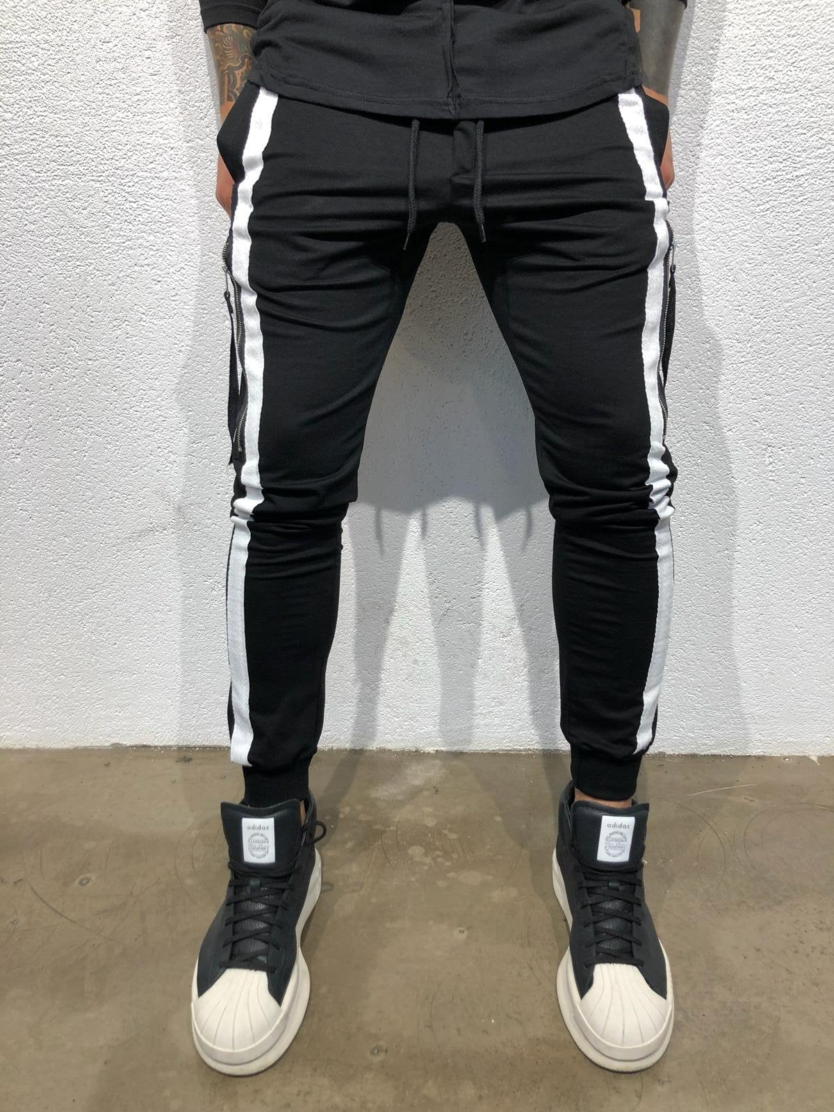 Sneakerjeans - Black Striped Jogger Pant B303 Joggers - Sneakerjeans