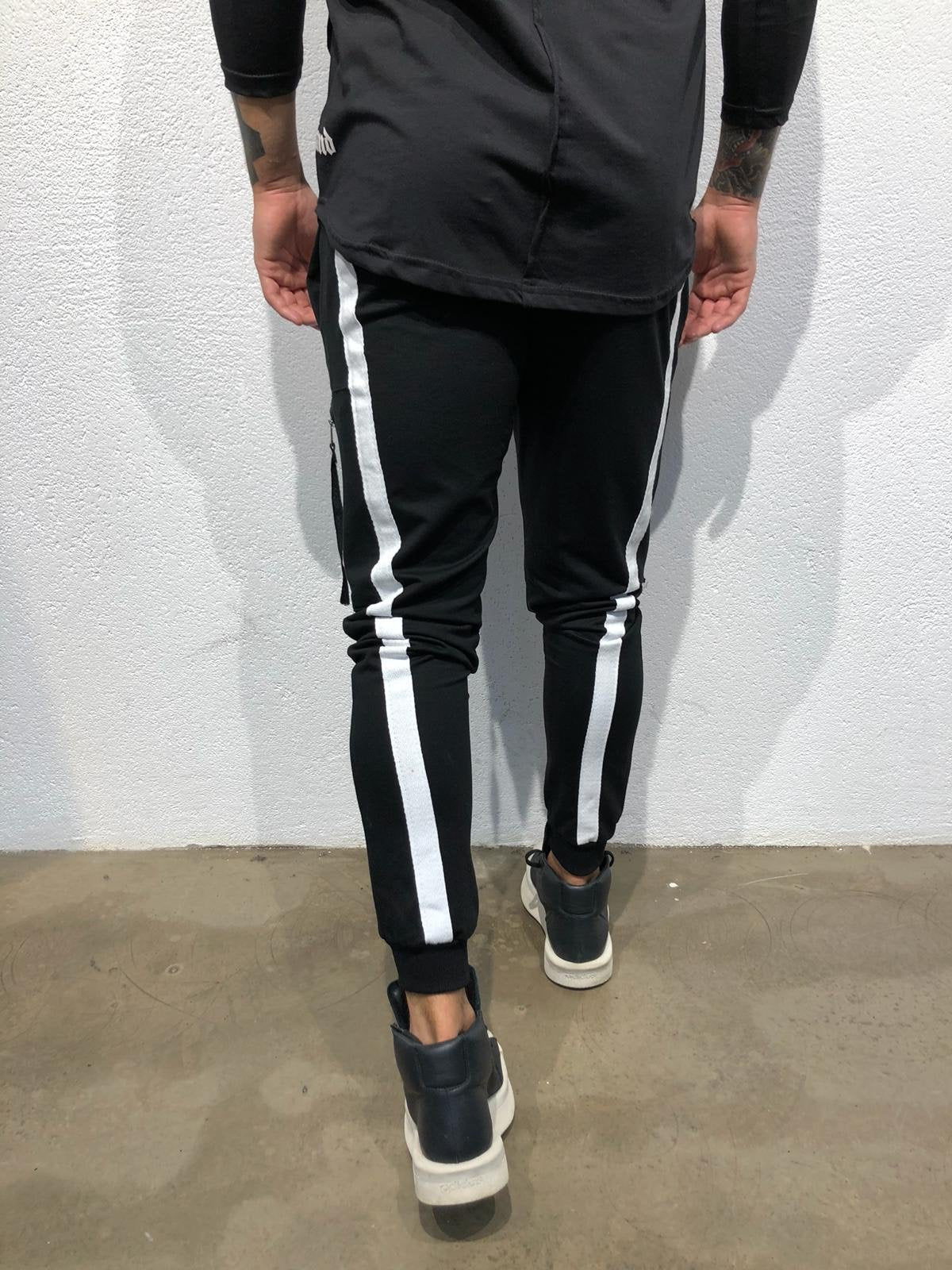 Sneakerjeans - Black Striped Jogger Pant B303 Joggers - Sneakerjeans