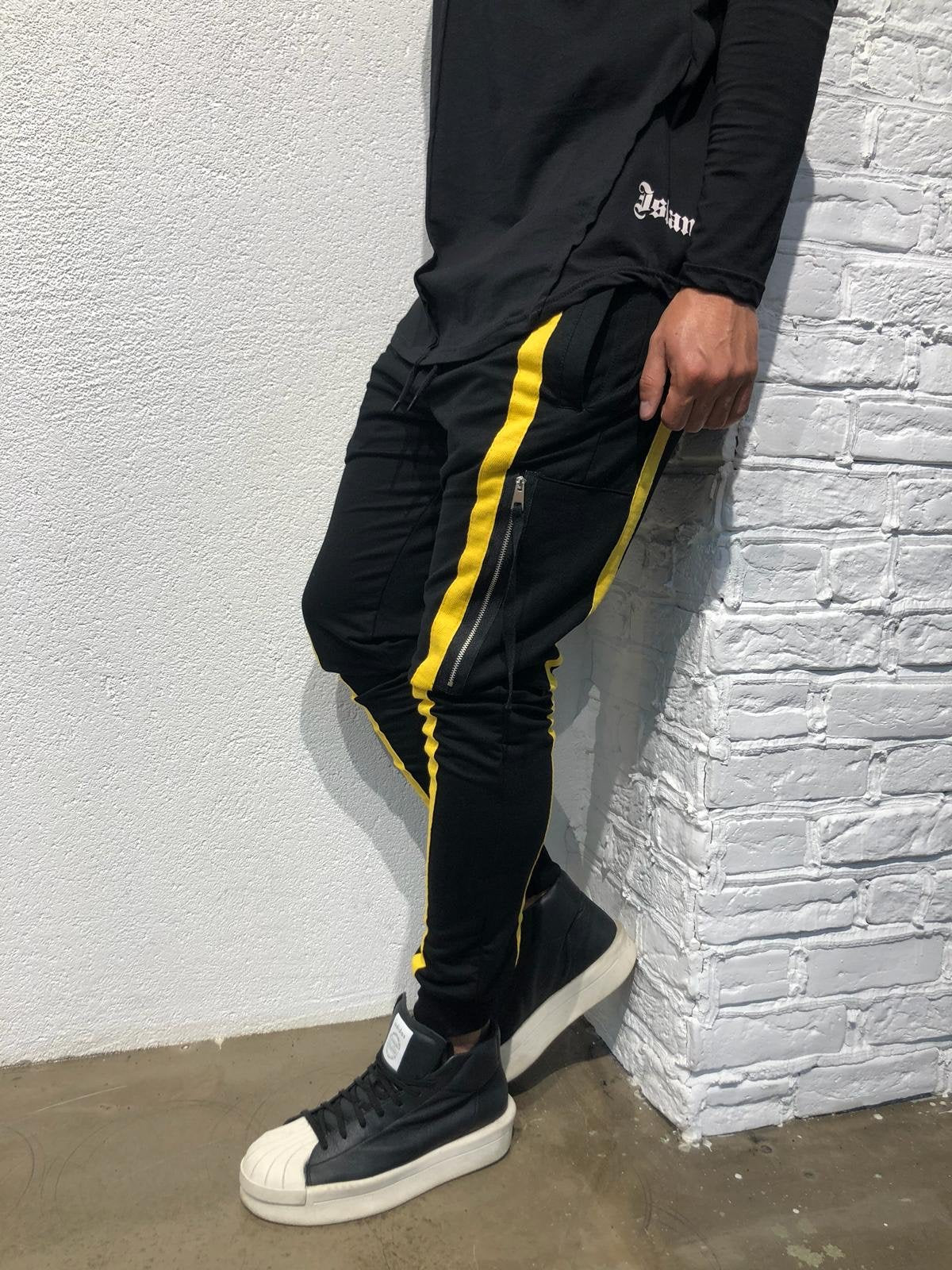 Sneakerjeans - Black Yellow Jogger Pant B304 Joggers - Sneakerjeans