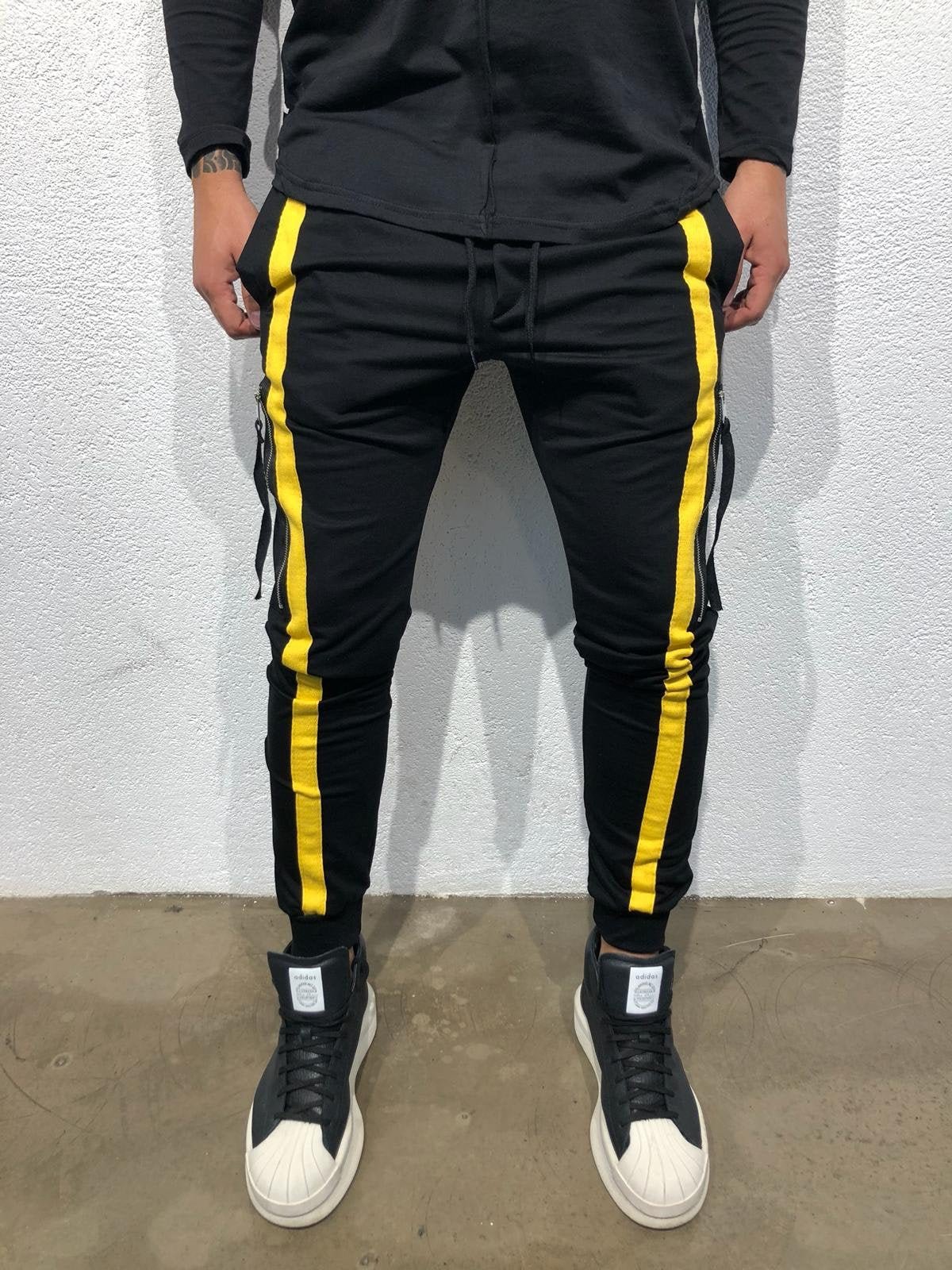 Sneakerjeans - Black Yellow Jogger Pant B304 Joggers - Sneakerjeans