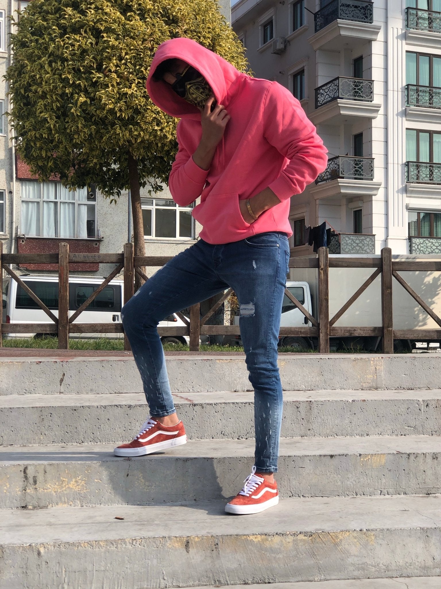 Sneakerjeans - Blue Printed Ripped Skinny Jeans A154 - Sneakerjeans