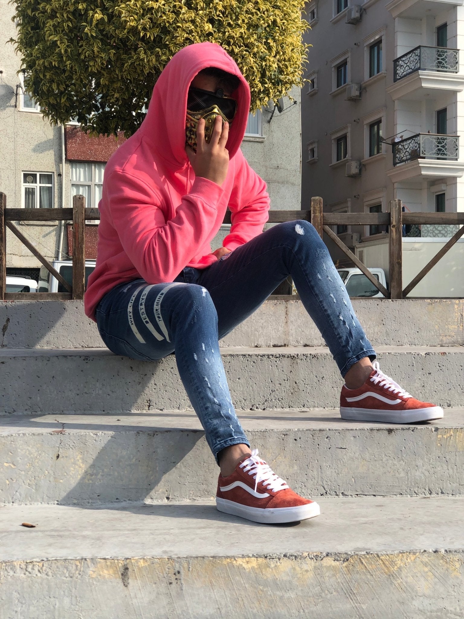 Sneakerjeans - Blue Printed Ripped Skinny Jeans A154 - Sneakerjeans