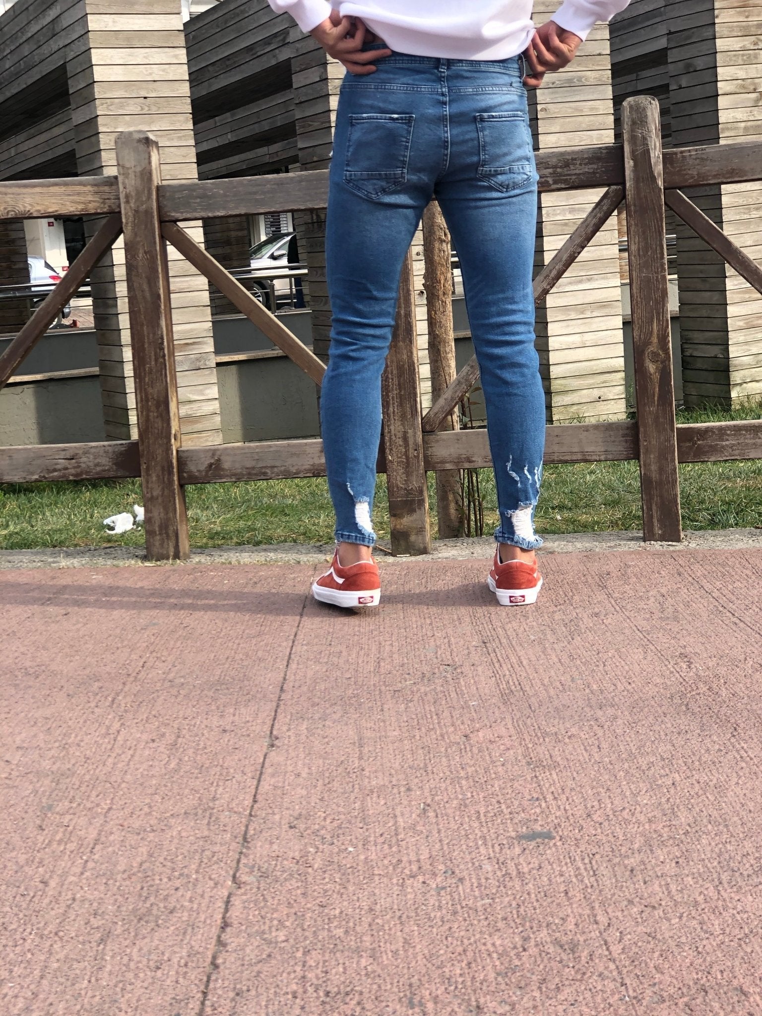 Sneakerjeans - Blue Skinny Ripped Jeans B82 - Sneakerjeans