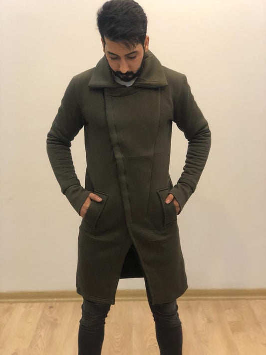 Sneakerjeans Khaki Asymetric Jacke AY162
