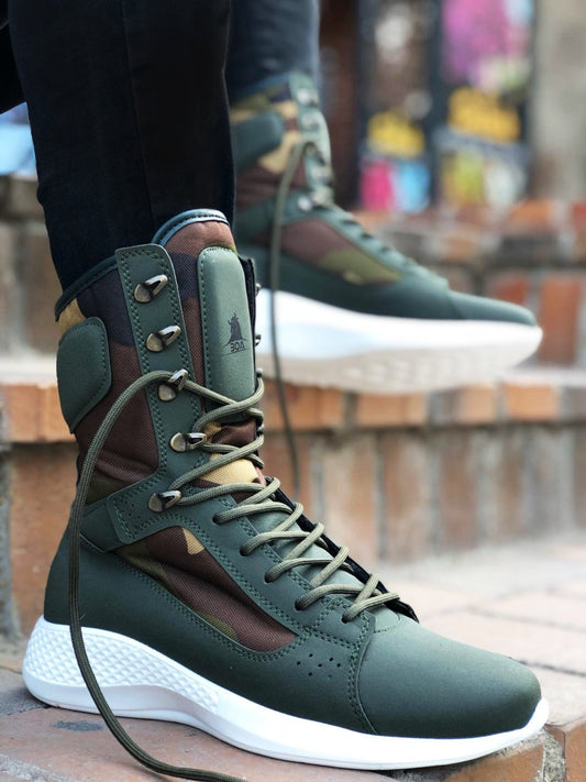 Sneakerjeans Khaki Camouflage Combat Military Boots UW5 - Sneakerjeans