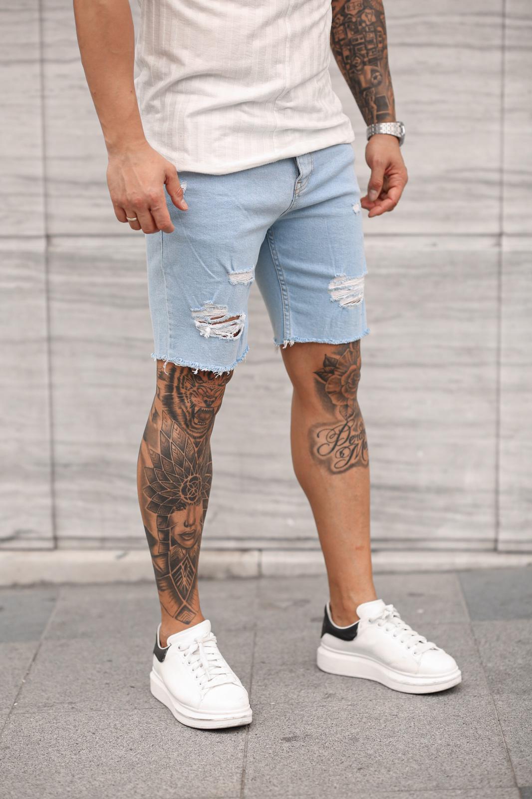 Sneakerjeans Light Blue Ripped Jeans Short DP38