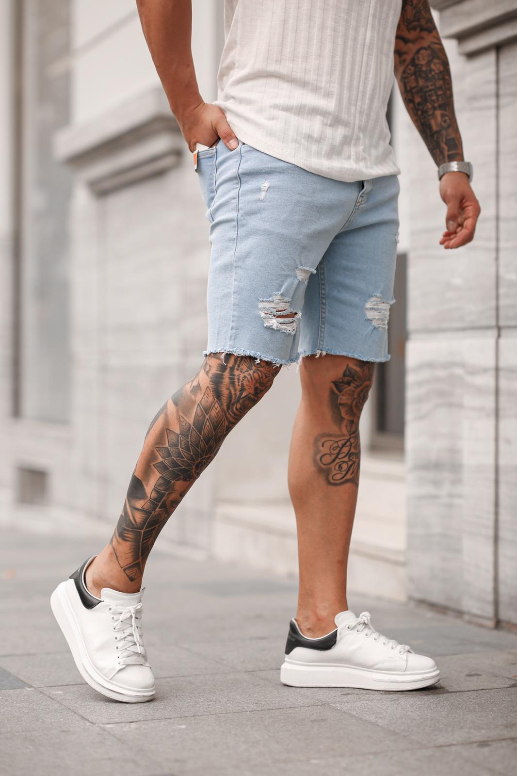 Sneakerjeans Light Blue Ripped Jeans Short DP38