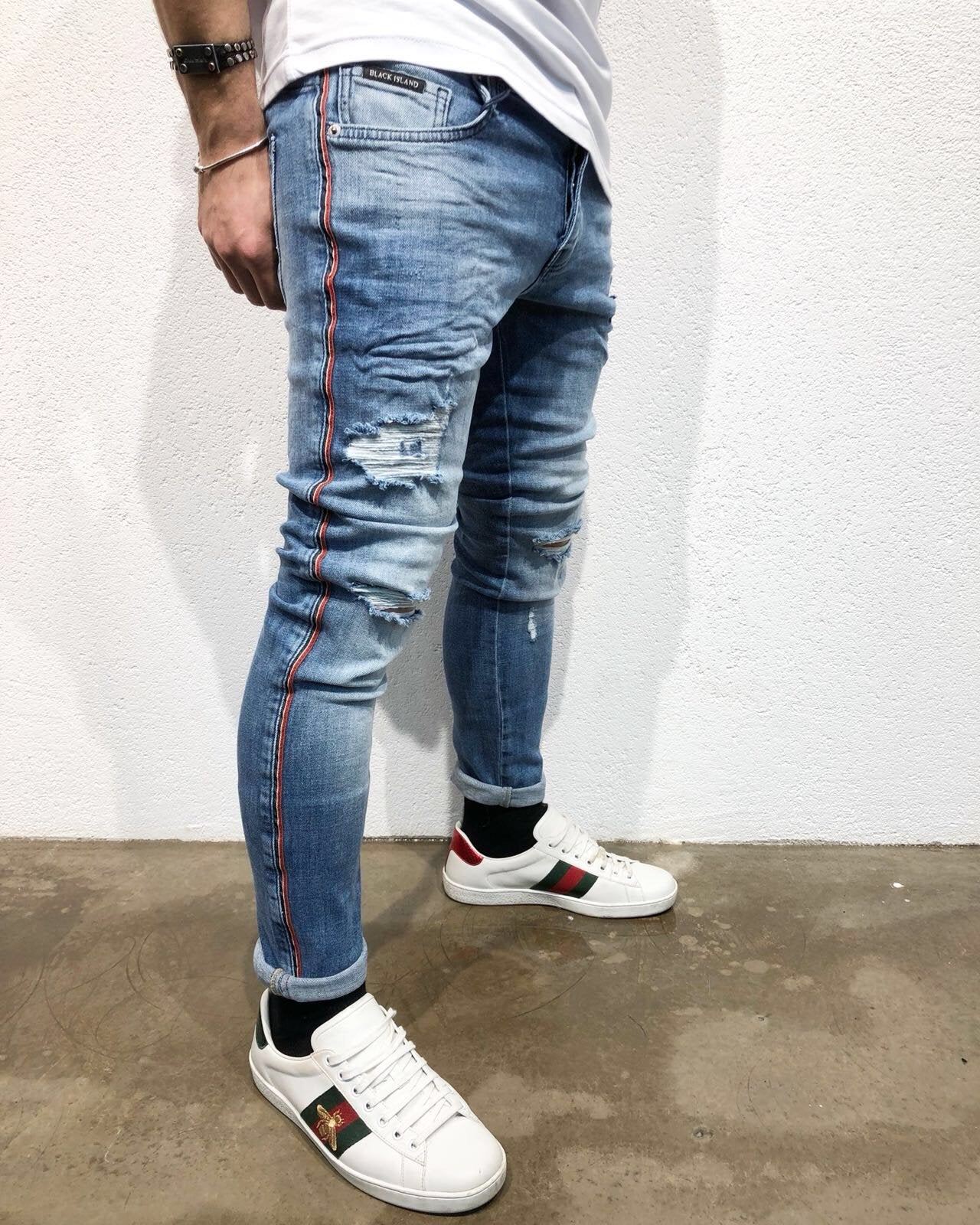Sneakerjeans Side Striped Skinny Jeans B65 - Sneakerjeans