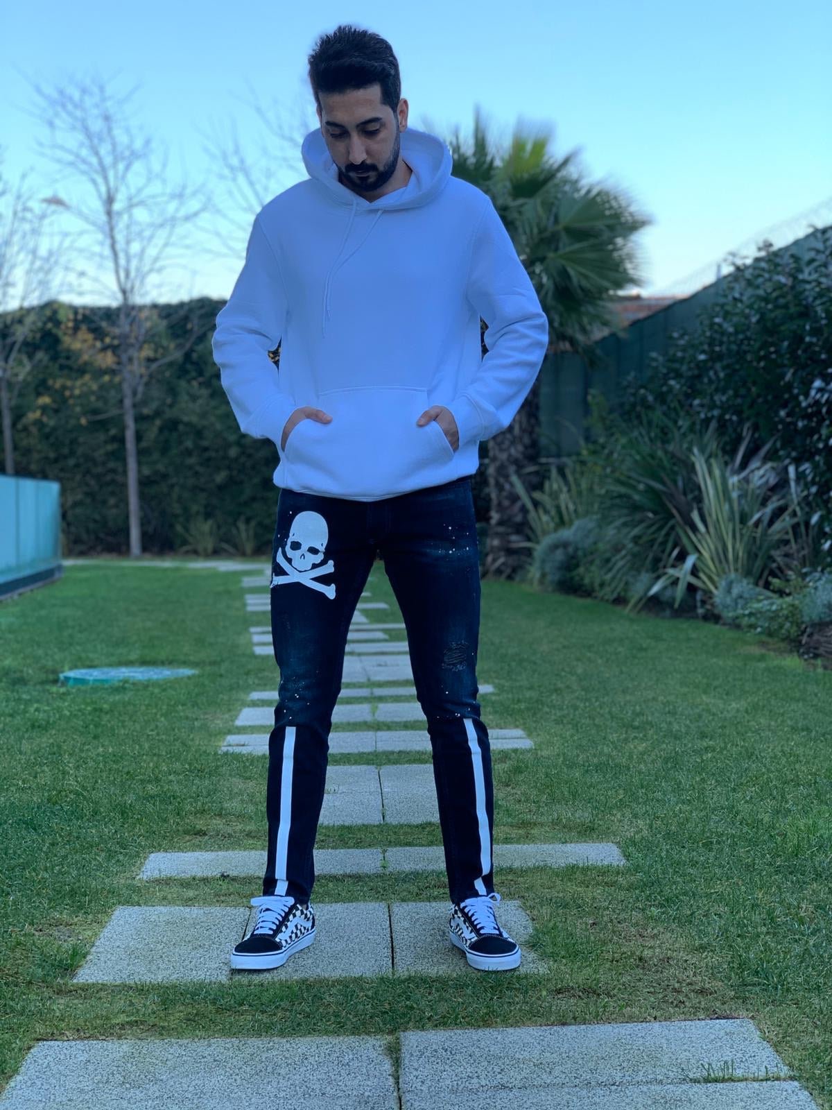 Sneakerjeans - Skull Printed Ultra Skinny Jeans B336 - Sneakerjeans