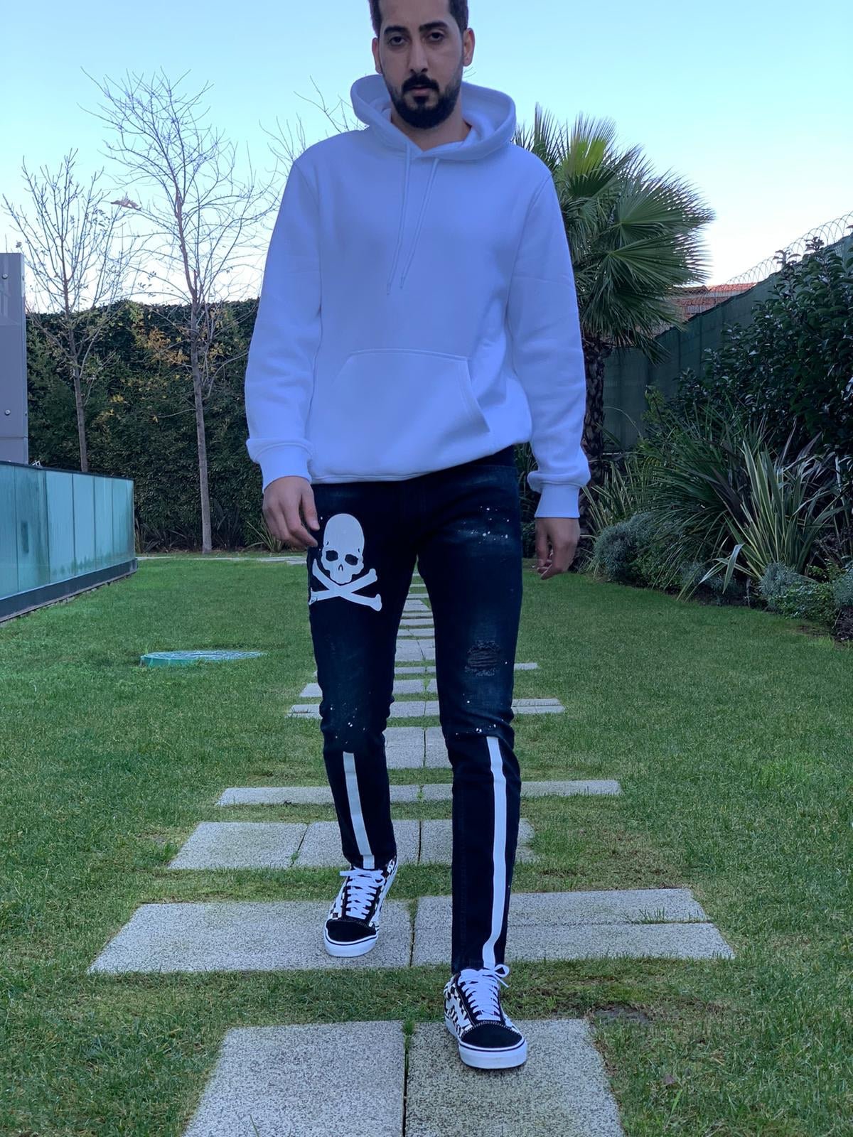 Sneakerjeans - Skull Printed Ultra Skinny Jeans B336 - Sneakerjeans
