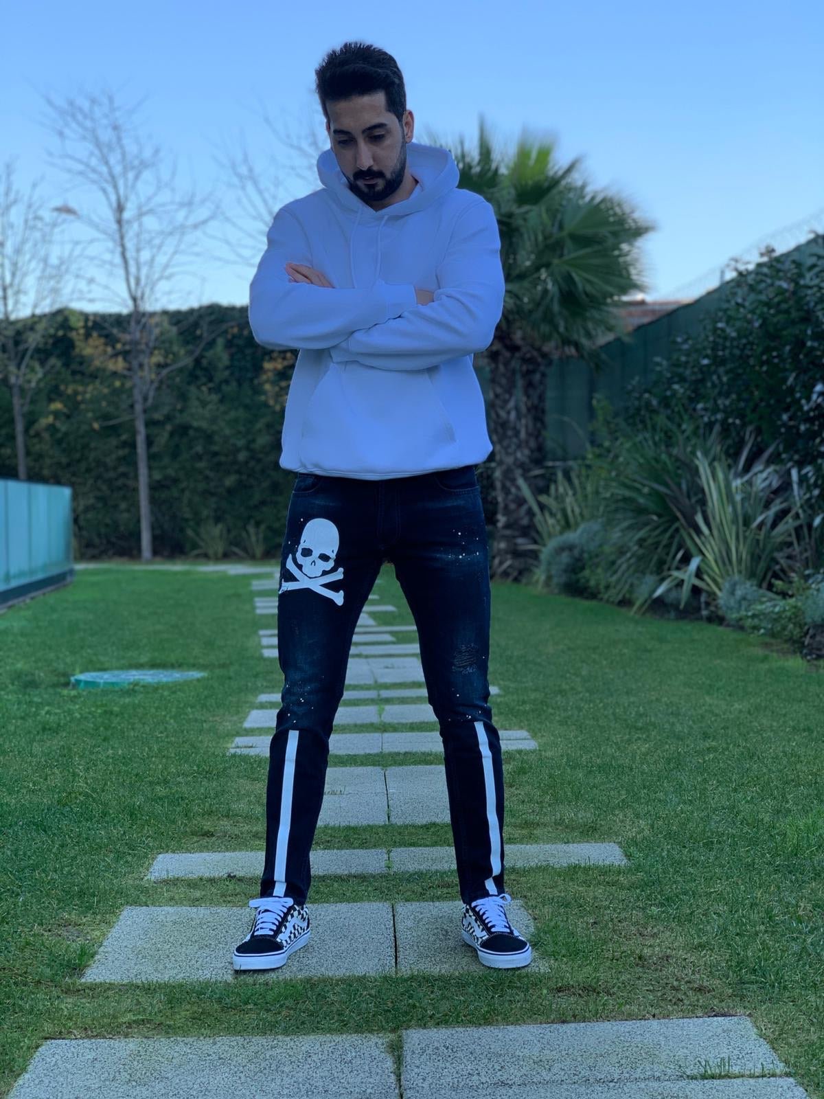 Sneakerjeans - Skull Printed Ultra Skinny Jeans B336 - Sneakerjeans