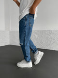 Marineblaue zerrissene Jeans BB6281