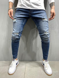 Blue Skinny Ripped Jeans AY780