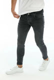 Anthrazitfarbene Röhrenjeans LA023