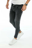 Anthrazitfarbene Röhrenjeans LA023