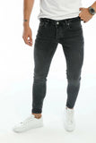 Anthrazitfarbene Röhrenjeans LA023