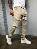Beige Banding Front Pocket Ultra Skinny Denim BL422 Streetwear Jeans - Sneakerjeans
