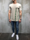 Beige Front Pocket Printed Oversize T-Shirt A49 Streetwear T-Shirts - Sneakerjeans