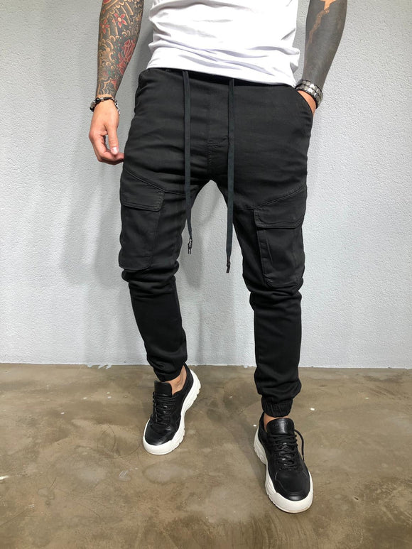 Black Banding Front Pocket Ultra Skinny Denim BL421 Streetwear Jeans - Sneakerjeans