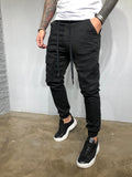 Black Banding Front Pocket Ultra Skinny Denim BL421 Streetwear Jeans - Sneakerjeans