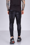 Black Colour Dot Front Zip Skinny Fit Jeans  BI-035 Streetwear Jeans - Sneakerjeans