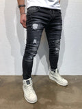 Black Destroyed Slim Fit Denim B59 Streetwear Denim Jeans - Sneakerjeans