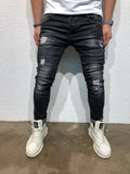 Black Destroyed Slim Fit Denim B59 Streetwear Denim Jeans - Sneakerjeans