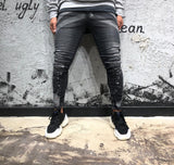 Black Distressed Slim Fit Denim R116 Streetwear Denim Jeans - Sneakerjeans