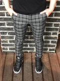 Black Gray Checkered Slim Fit Casual Mens Pant DJ180 Mens Pant - Sneakerjeans