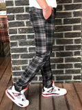 Black Gray Mixed Colour Checkered Slim Fit Casual Pant DJ124 Streetwear Pant - Sneakerjeans