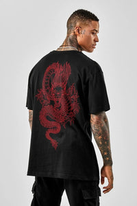 Schwarzes übergroßes T-Shirt PS13